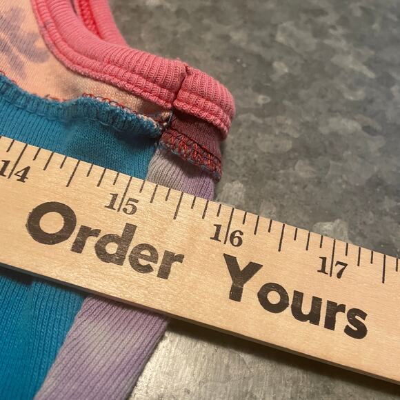 Vintage Y2K Patchwork Spaghetti Strap Tank Top Womens Small Boho Shirt 90s Indie - Picture 6 of 7